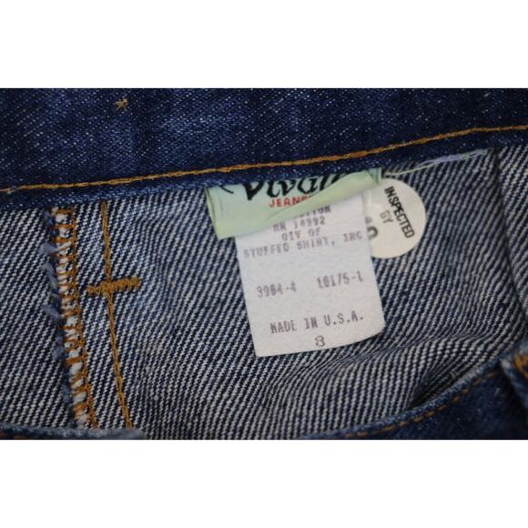 VINTAGE Vivaldi Womens Size 8 Pleated Mid Rise Midi Jean Skirt Blue - Picture 6 of 6